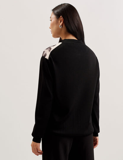 Ted Baker Gweenn Monochrome Print Woven Front Cardigan Women's
