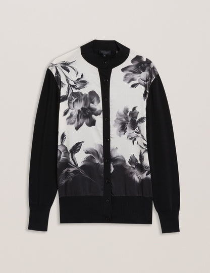 Ted Baker Gweenn Monochrome Print Woven Front Cardigan Women's