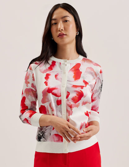 Ted Baker Darciyy Printed Front 34 Sleeve Cardigan Women's
