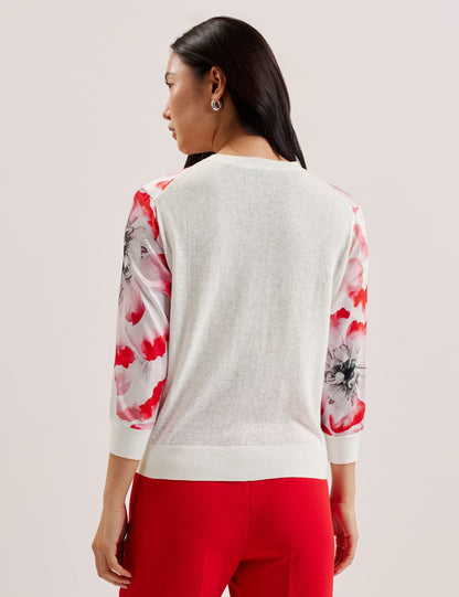 Ted Baker Darciyy Printed Front 34 Sleeve Cardigan Women's
