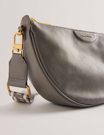 Ted Baker Essina Grey Half Moon Leather Crossbody Bag Women's