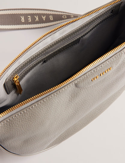 Ted Baker Essina Grey Half Moon Leather Crossbody Bag Women's