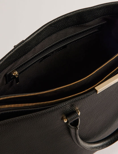 Ted Baker Rousaly Large Black Leather Hardware Detail Tote Bag Women's