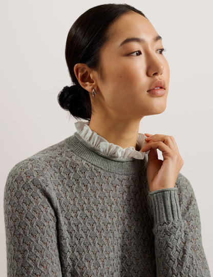 Ted Baker Holinas Pointelle Knit Jumper With Shirt Hem Women's