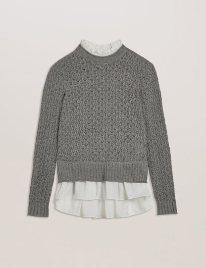 Ted Baker Holinas Pointelle Knit Jumper With Shirt Hem Women's