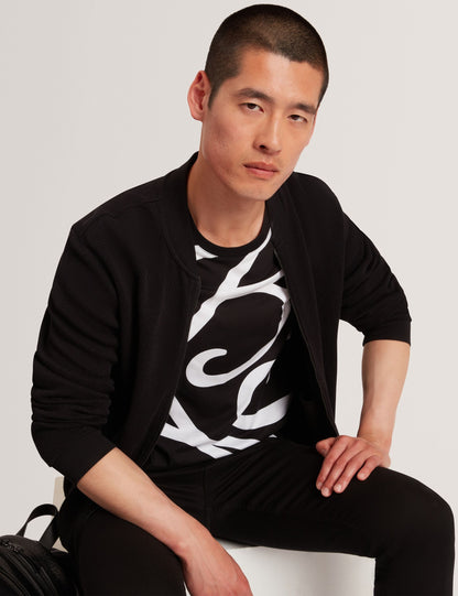 Ted Baker Branis Herringbone Texture Zipup Bomber Jacket
