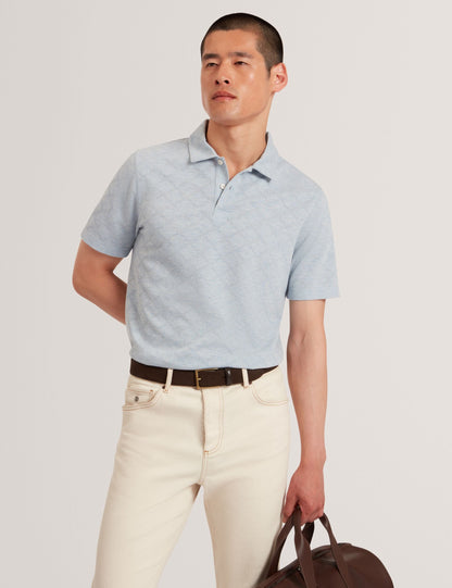 Ted Baker Dalimi Diamond Jacquard Short Sleeve Polo