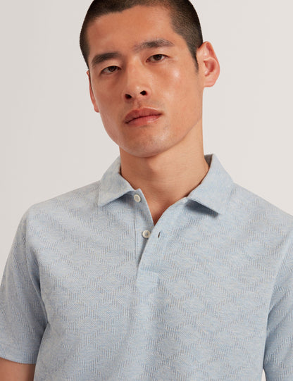 Ted Baker Dalimi Diamond Jacquard Short Sleeve Polo