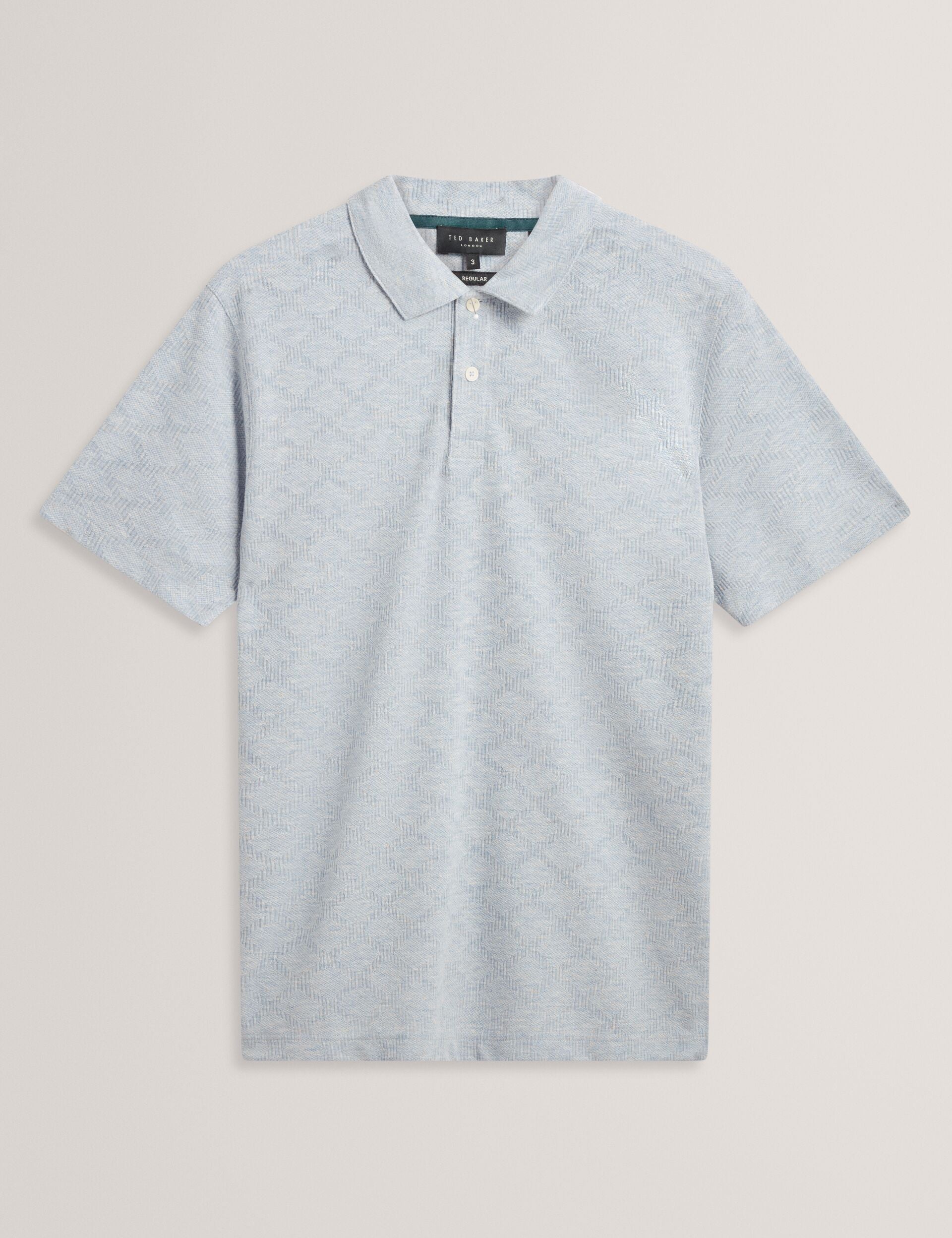 Ted Baker Dalimi Diamond Jacquard Short Sleeve Polo