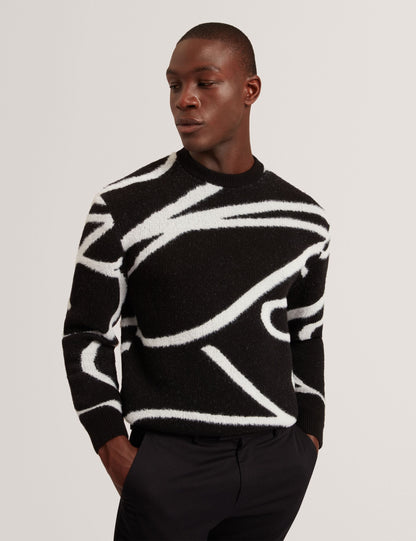 Ted Baker Oldrich Logo Graphic Brushed Wool Jumper