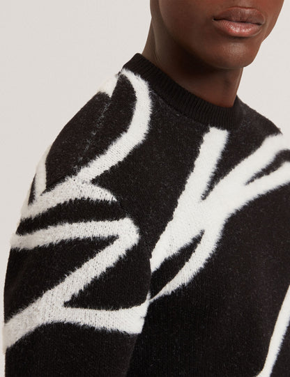Ted Baker Oldrich Logo Graphic Brushed Wool Jumper