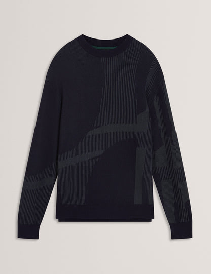 Ted Baker Wilan Abstract Graphic Ribbed Knit Jumper