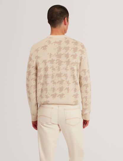 Ted Baker Zendayd Houndstooth Print Chunky Knit Jumper