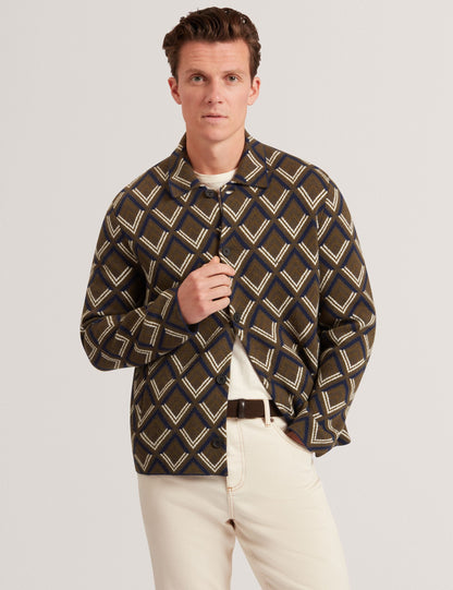 Ted Baker Dicapri Diamond Print Knitted Cardigan Jacket