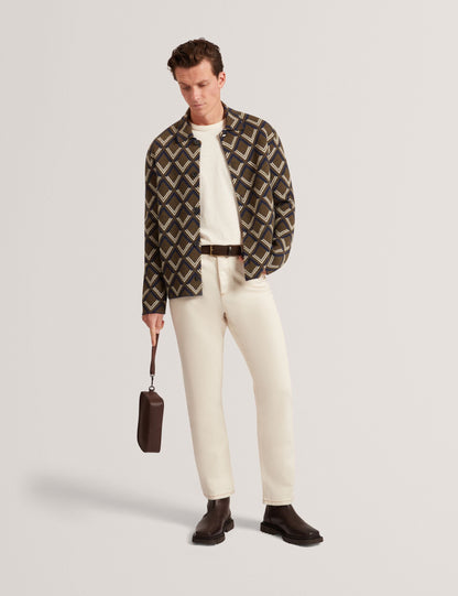 Ted Baker Dicapri Diamond Print Knitted Cardigan Jacket