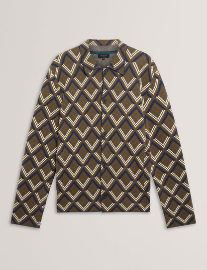 Ted Baker Dicapri Diamond Print Knitted Cardigan Jacket