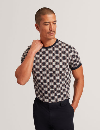 Ted Baker Joaa Argyle Stripe Jacquard Knit Tshirt