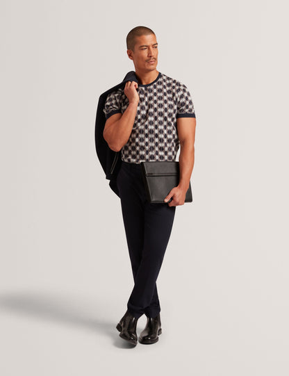 Ted Baker Joaa Argyle Stripe Jacquard Knit Tshirt