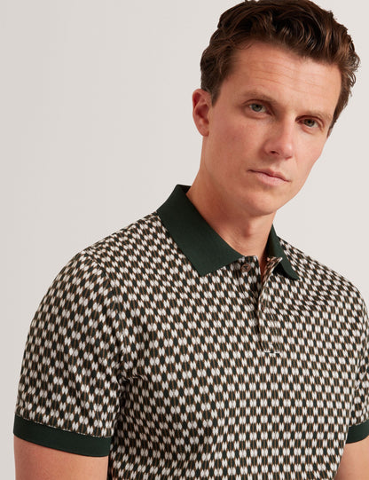Ted Baker Ernist Mini Argyle Jacquard Knit Polo Shirt