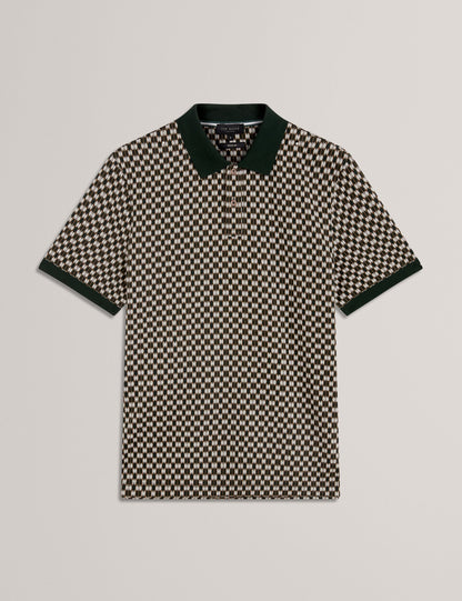 Ted Baker Ernist Mini Argyle Jacquard Knit Polo Shirt