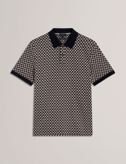 Ted Baker Ernist Mini Argyle Jacquard Knit Polo Shirt