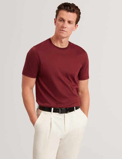 Ted Baker Konrrad Soft Touch Crew Neck Tshirt In Maroon