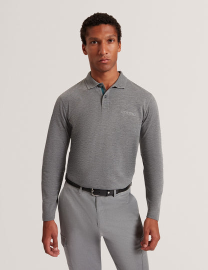 Ted Baker Woan Honeycomb Trim Pique Long Sleeve Polo