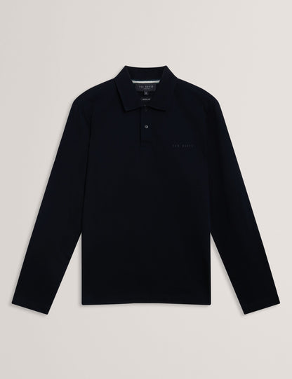 Ted Baker Woan Honeycomb Trim Pique Long Sleeve Polo
