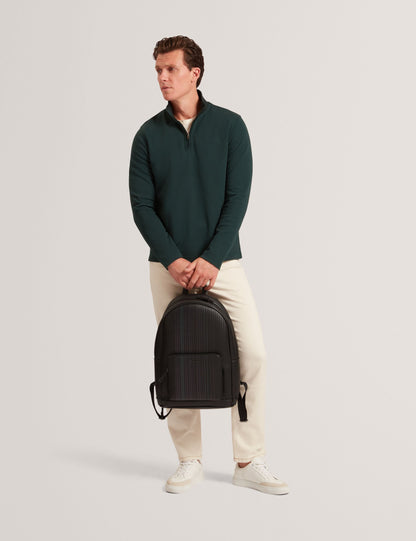 Ted Baker Crabtre Stretch Cotton Zip Neck Sweatshirt