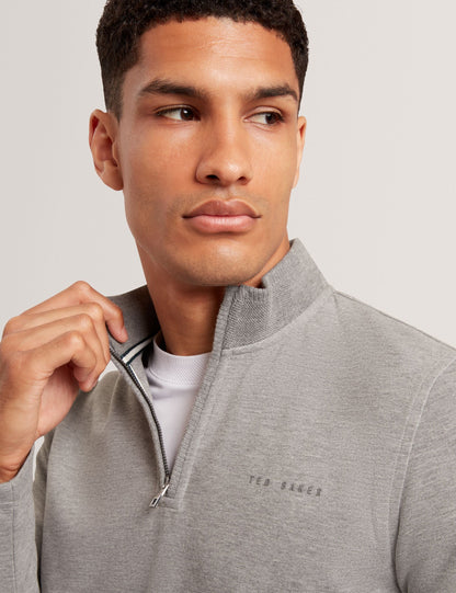 Ted Baker Crabtre Stretch Cotton Zip Neck Sweatshirt