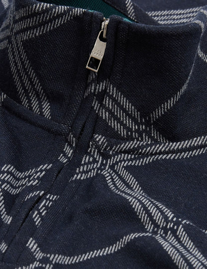 Ted Baker Kafii Argyle Print Jacquard Zip Neck Jumper