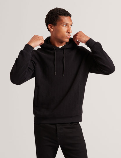 Ted Baker Seatle Herringbone Texture Cotton Hoodie