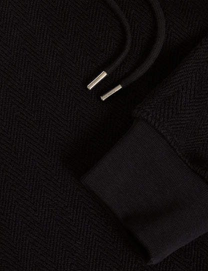 Ted Baker Seatle Herringbone Texture Cotton Hoodie