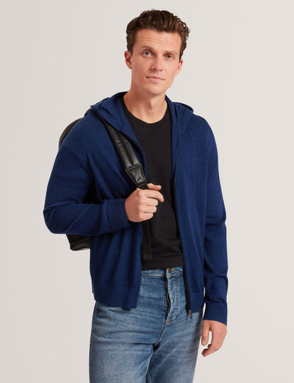 Ted Baker Tarence Merino Wool Knit Zipup Hoodie