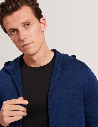 Ted Baker Tarence Merino Wool Knit Zipup Hoodie