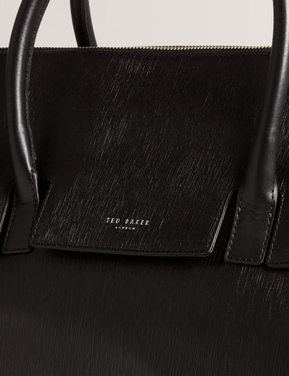 Ted Baker Bakers Bark Grained Leather Weekend Travel Bag