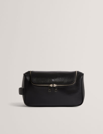 Ted Baker Baxley Bark Texture Leather Ziptop Wash Bag