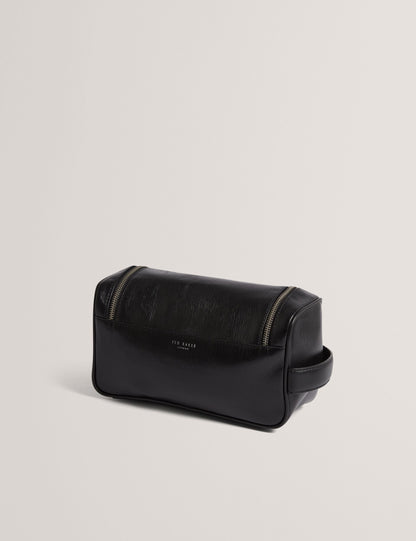 Ted Baker Baxley Bark Texture Leather Ziptop Wash Bag