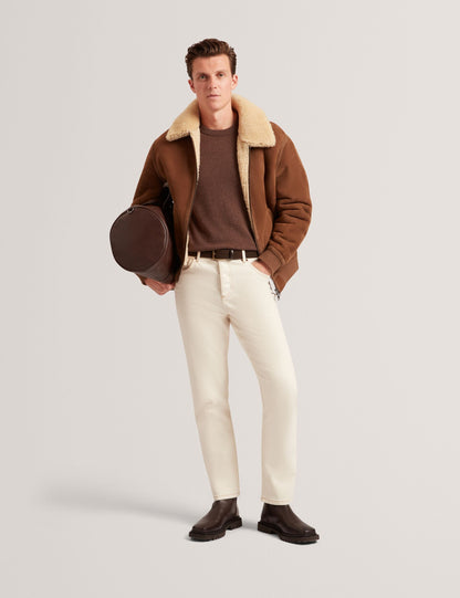 Ted Baker Wald Shearling Leather Aviator Jacket
