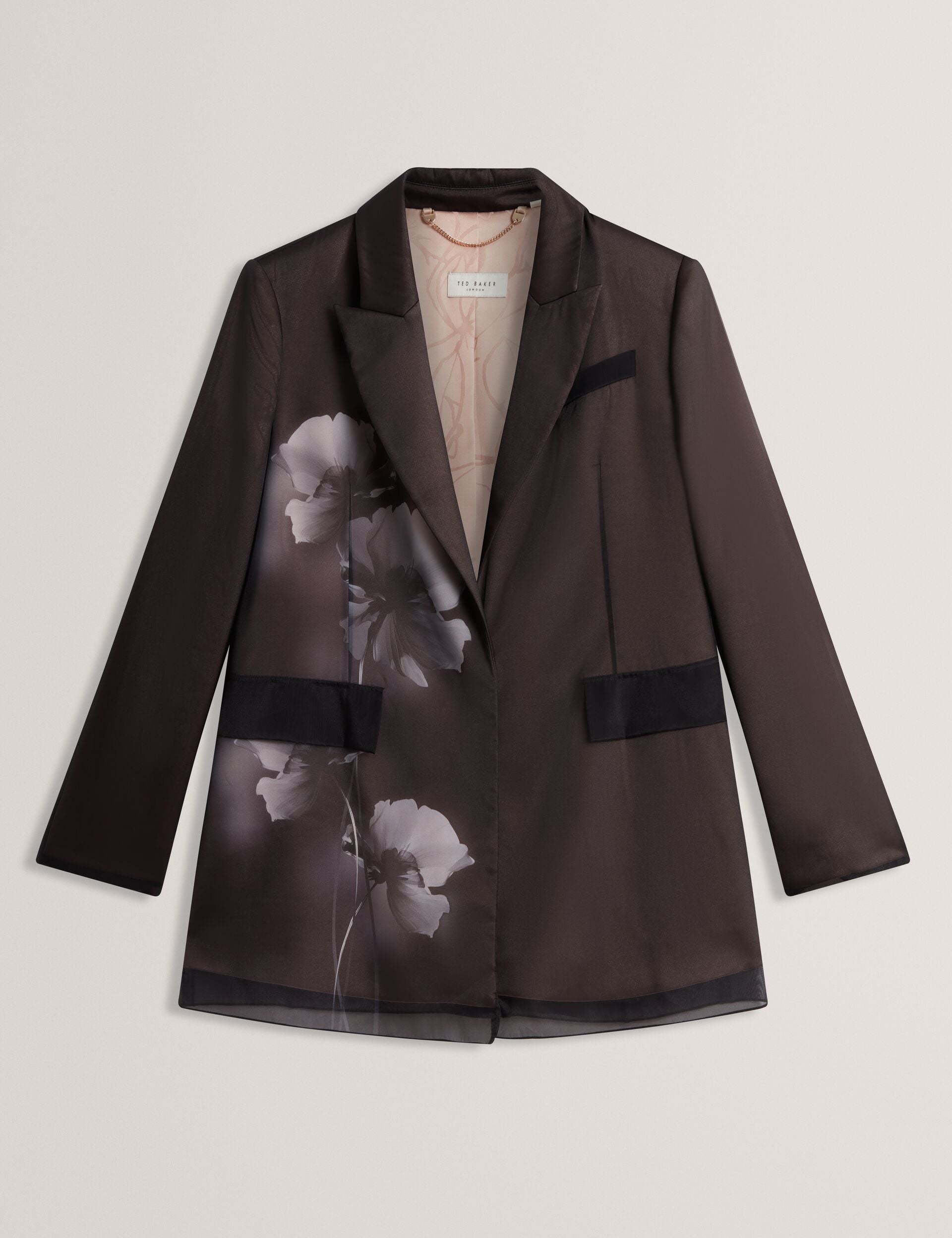 Ted Baker Nubiaa Floral Graphic Organza Overlay Blazer Women's