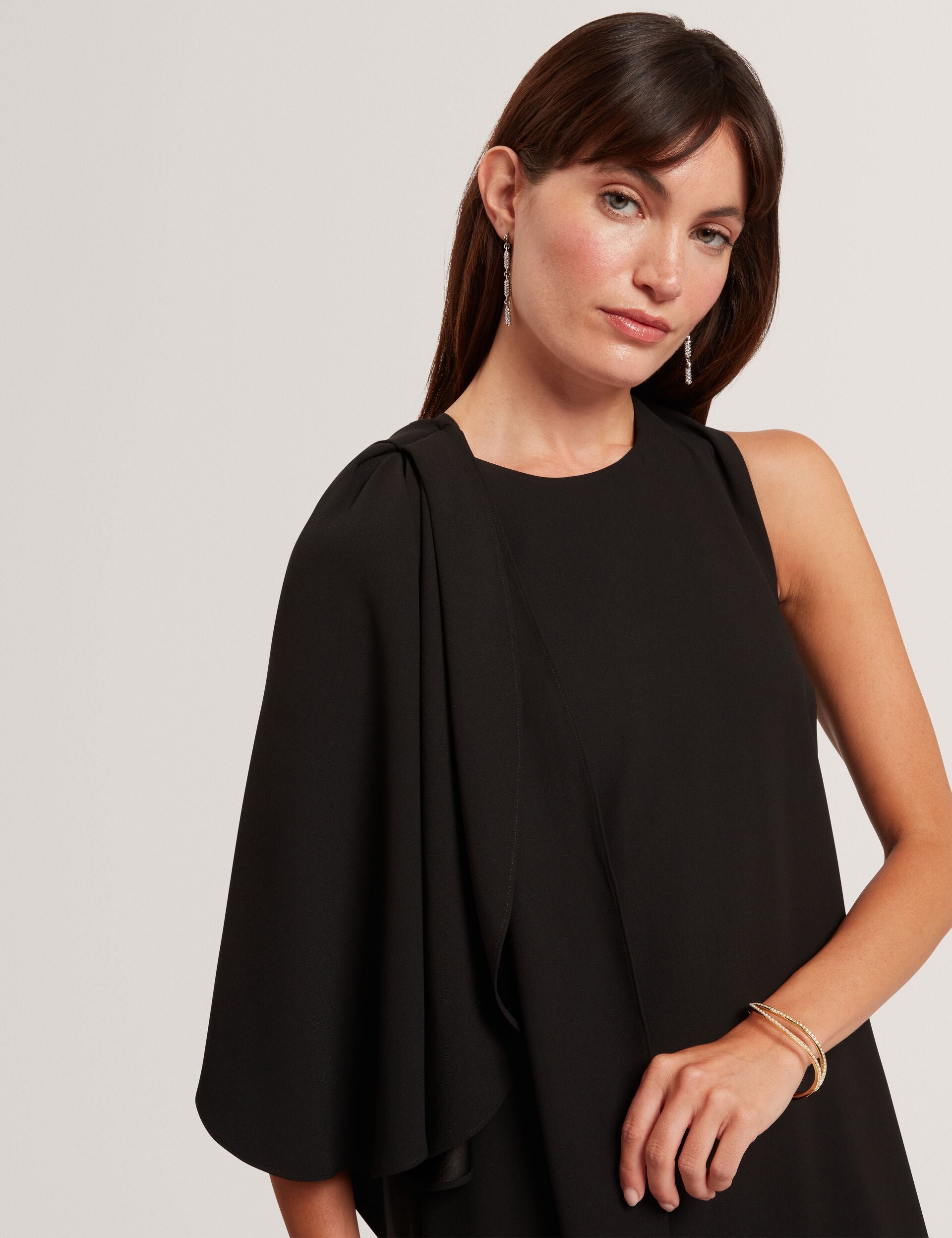 Ted Baker Black Waterfall Drape Sleeve Mini Dress Women's  Kicks Machine