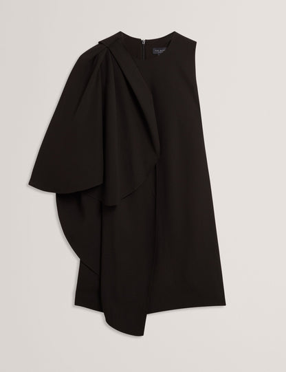 Ted Baker Black Waterfall Drape Sleeve Mini Dress Women's