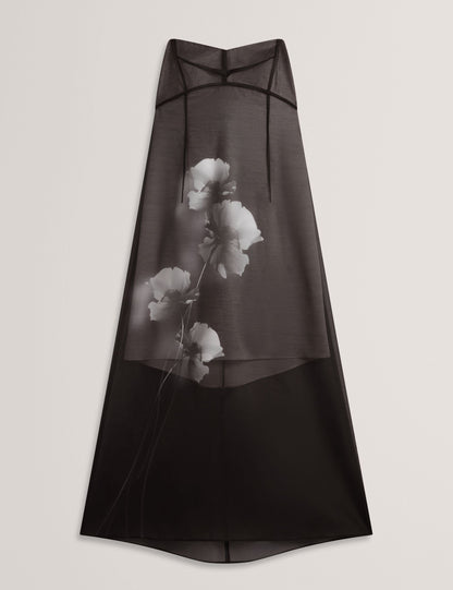 Ted Baker Florza Floral Graphic Sleeveless Organza Midi Dress Women's