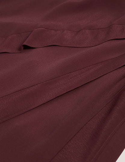 Ted Baker Oxblood Frill Trim Split Front Crepe Maxi Skirt Women's