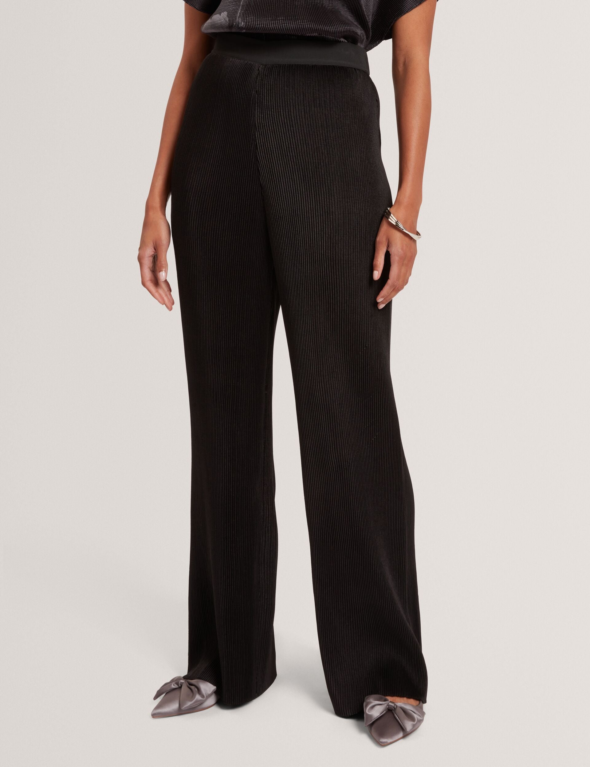 Ted Baker Narela Plisse Pullon Wide Leg Trousers Women's