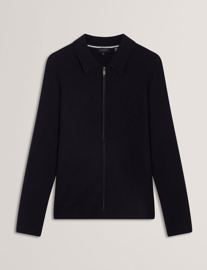 Ted Baker Fenrys Waffle Knit Zipthrough Jumper
