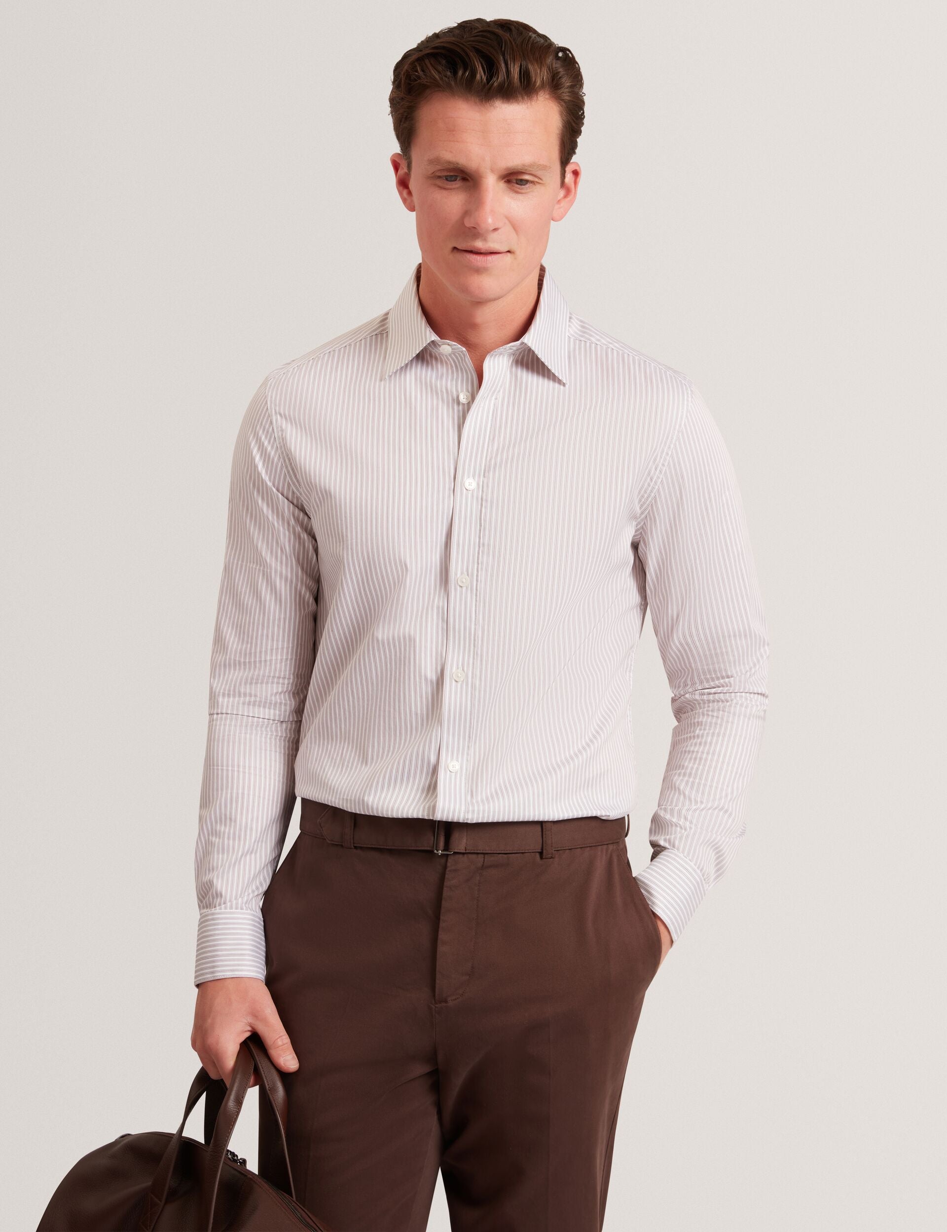 Ted Baker Sohoe Striped Cotton Long Sleeve Shirt