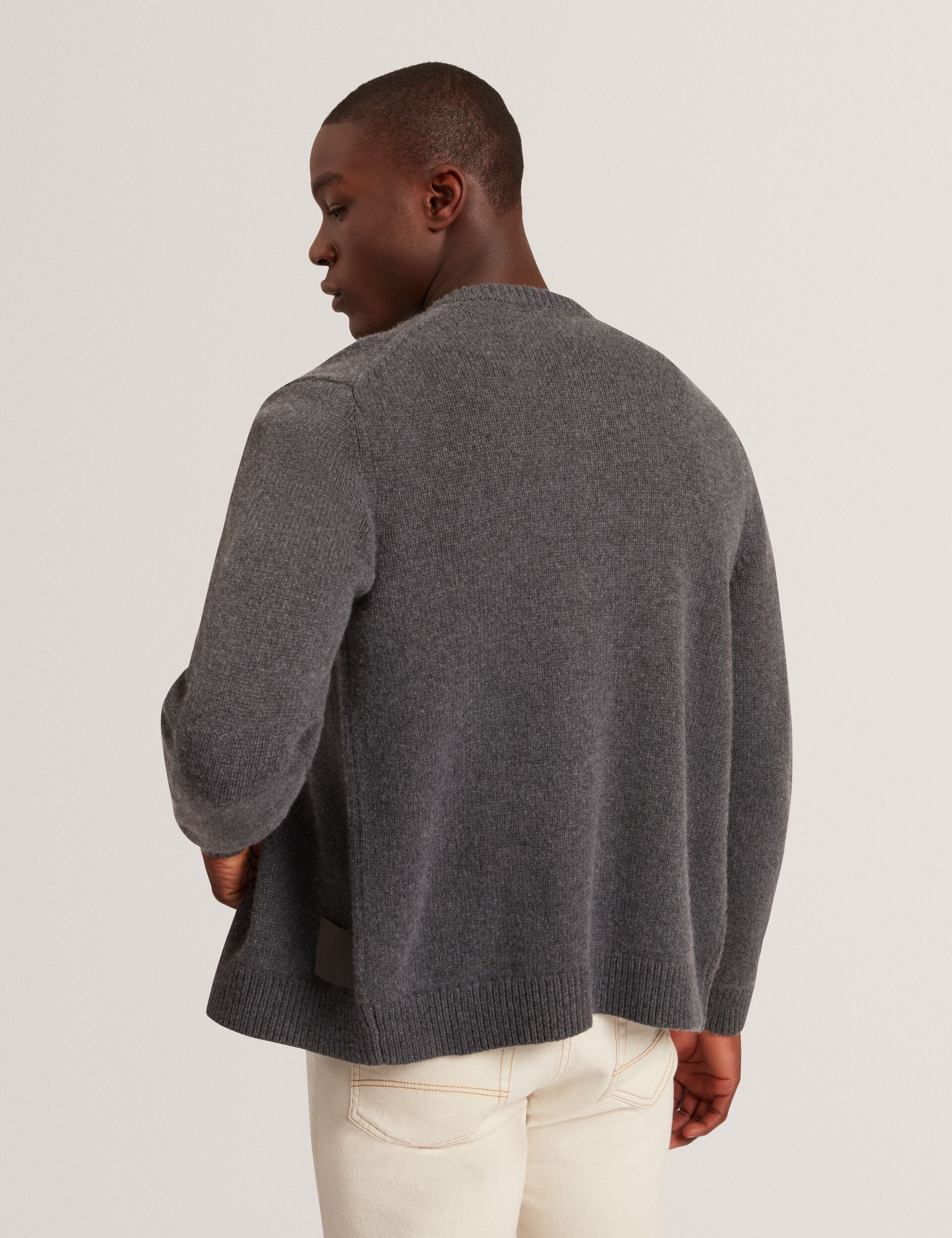Ted Baker Helion Wool Knit Crew Neck Cardigan
