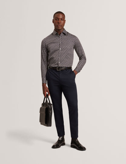 Ted Baker Kristov Dash Print Cotton Long Sleeve Shirt