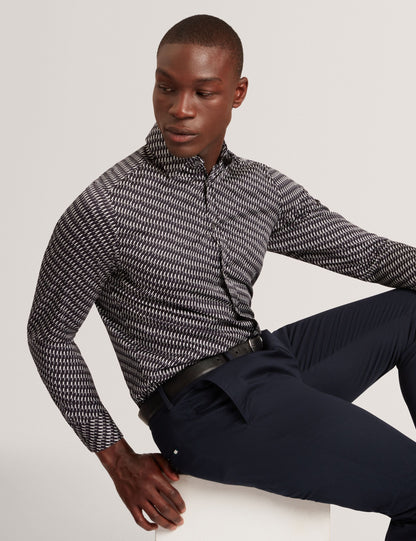 Ted Baker Kristov Dash Print Cotton Long Sleeve Shirt